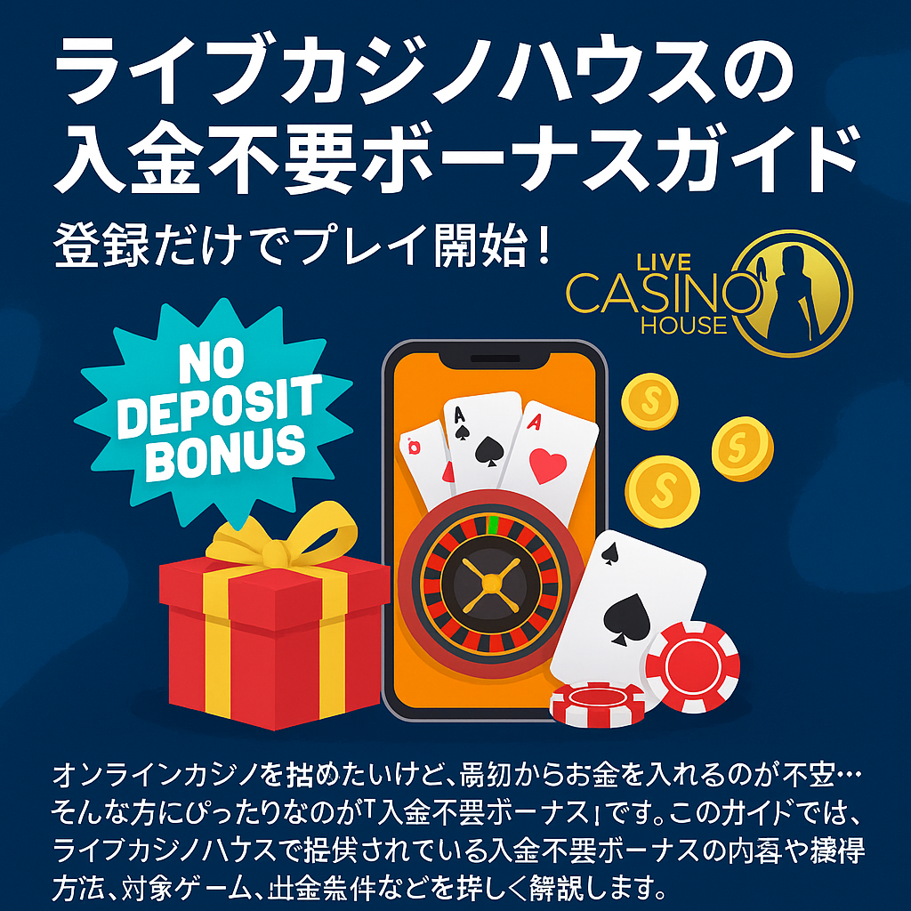 ライブカジノハウスの入金不要ボーナスガイド